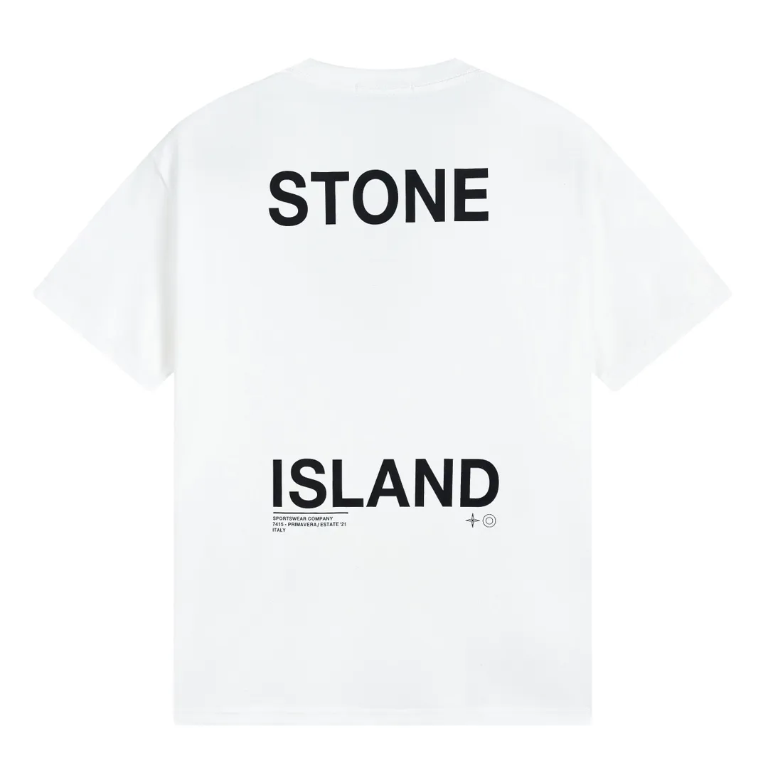 W651#P110💰 [Stone lsland/Stone Island summer new rust compass front and back printed pattern short-sleeved T-shirt] ⚠️[Original creation, high control of details] - Made of 260 grams of combed cotton, 32 count double yarn, soft and comfortable to the touch, sweat-absorbent and breathable. - Simple, basic and versatile style, original quality, the first choice for couples. - Made in a large factory, four needles and five threads on the shoulder, neat alignment, high quality workmanship. - Same style for men and women. Very versatile, one piece for everyone, details are clearly visible. Color: Black White Size: M L